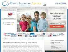 Tablet Screenshot of choiceinsuranceinc.com